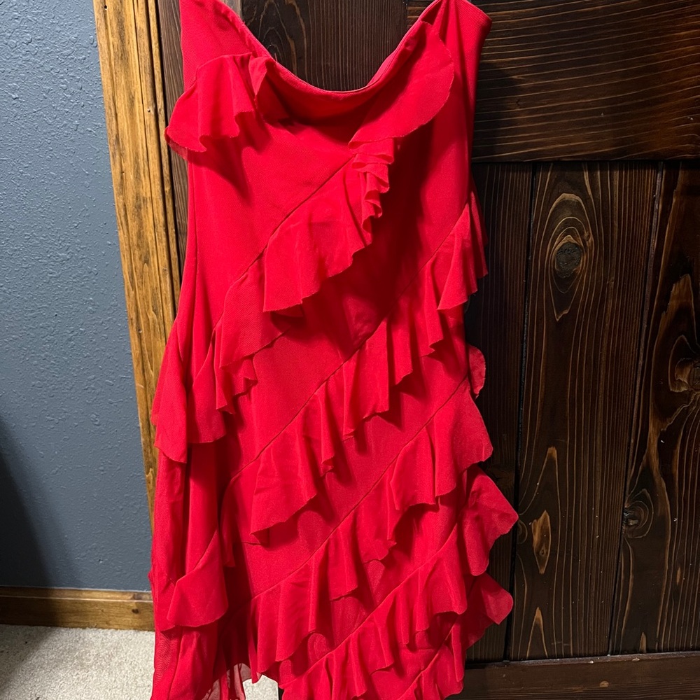Windsor Red Spice It Up Ruffle Dress